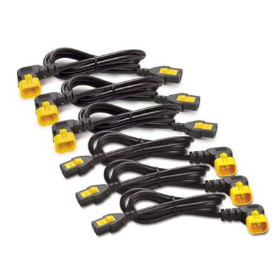 APC C13 - C14 (90 Deg), 1.8m, 6-pack Zwart, Geel 1,83 m C13 stekker C14 stekker