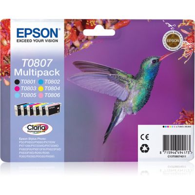 Epson Hummingbird Multipack 6-colours T0807 Claria Photographic Ink