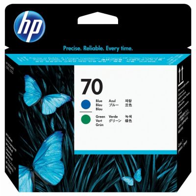 HP 70 blauwe en groene DesignJet printkop