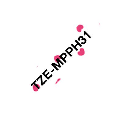 Brother TZE-MPPH31 labelprinter-tape Zwart op roze
