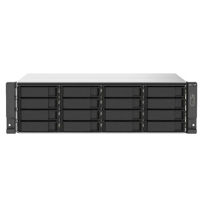 QNAP TS-1673AU-RP-16G data-opslag-server NAS Rack (3U) Ryzen Embedded V1500B 16 GB DDR4 0 TB QNAP QTS Zwart, Grijs