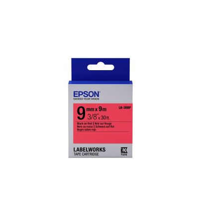 Epson Pastel Tape - LK-3RBP Pastel Blk/Red 9/9