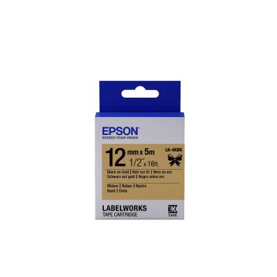 Epson Label Cartridge Satin Ribbon LK-4KBK, zwart/goud 12 mm (5 m)