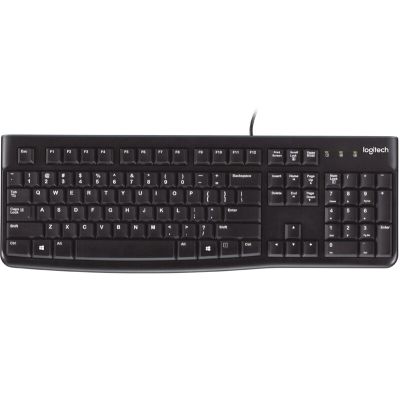 Logitech K120 Corded Keyboard toetsenbord Kantoor USB QWERTY Brits Engels Zwart