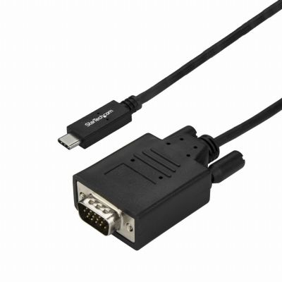 StarTech.com 3m USB C naar VGA Kabel, 1920x1200/1080p USB Type C naar VGA Video Adapter Kabel, Thunderbolt 3 Compatibel, Laptop naar VGA Monitor/Projector, DP Alt Mode HBR2, Zwart