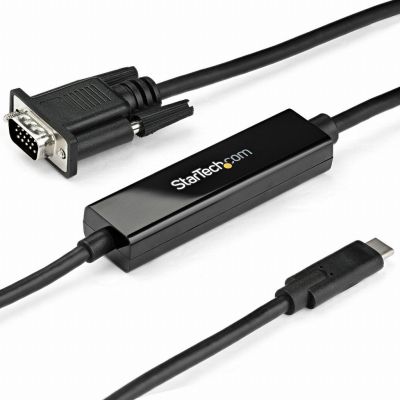 StarTech.com 1m USB C naar VGA Kabel, 1920x1200/1080p USB Type C naar VGA Video Active Adapter Kabel, Thunderbolt 3 Compatibel, Laptop naar VGA Monitor/Projector, DP Alt Mode HBR2