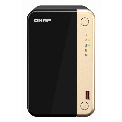 QNAP TS-264 NAS Tower Intel® Celeron® N5095 8 GB 0 TB QNAP QTS Zwart, Goud