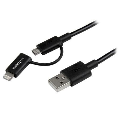 StarTech.com Apple Lightning of Micro USB naar USB kabel 1 m zwart