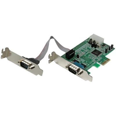 StarTech.com 2-poort Low Profile Native RS232 PCI Express Seriële Kaart met 16550 UART