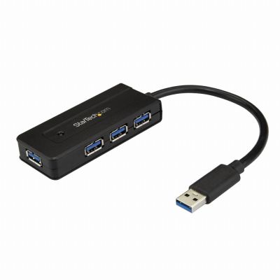 StarTech.com 4 Port USB 3.0 Hub SuperSpeed met Fast Charge, Portable USB 3.2 Gen 1 Type-A Laptop/Desktop Hub, USB Bus Power/Self Powered voor High Performance, Mini/Compact