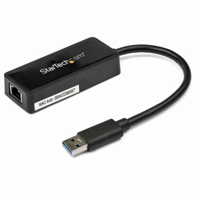 StarTech.com USB 3.0 naar gigabit Ethernet-adapter NIC met USB-poort - zwart