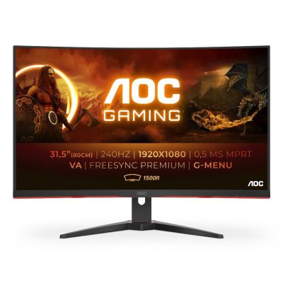 AOC G2 C32G2ZE/BK computer monitor 80 cm (31.5") 1920 x 1080 Pixels Full HD LED Zwart, Rood