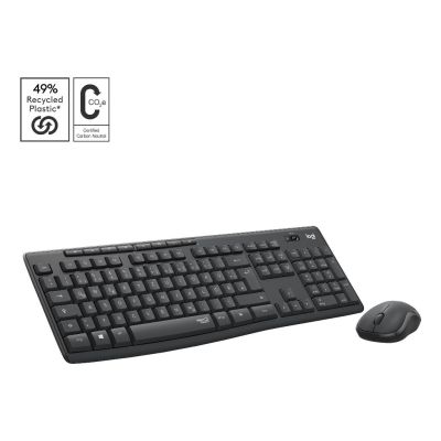 Logitech MK295 Silent Wireless Combo toetsenbord Inclusief muis Kantoor RF Draadloos QWERTZ Zwitsers Grafiet