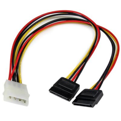 StarTech.com 30 cm LP4 naar 2x SATA Voedingskabel Y-adapter