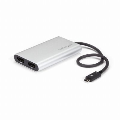 StarTech.com Thunderbolt 3 naar Dual DisplayPort Adapter 4K 60Hz - Thunderbolt 3 Certificatie - Dual Monitor DisplayPort 1.2 Video Converter - Compatibel Mac & Windows - Dual 4K DisplayPort