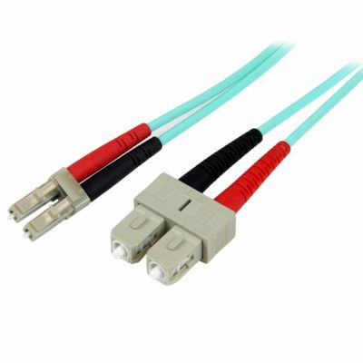 StarTech.com 5m LC/UPC naar SC/UPC OM3 Multimode Glasvezel Netwerkkabel, Full Duplex 50/125µm Zipcord Fiber, 100G Netwerken, LOMMF/VCSEL, 