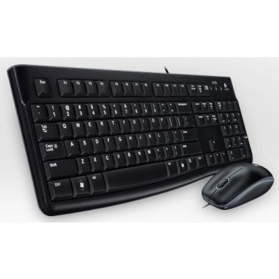 Logitech Desktop MK120 toetsenbord Inclusief muis USB QWERTZ Duits Zwart