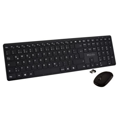 V7 CKW550DEBT toetsenbord Inclusief muis Universeel RF-draadloos + Bluetooth QWERTZ Duits Zwart