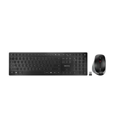 CHERRY DW 9500 SLIM toetsenbord Inclusief muis Universeel RF-draadloos + Bluetooth AZERTY Belgisch Zwart, Grijs