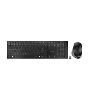 CHERRY DW 9500 SLIM toetsenbord Inclusief muis Universeel RF-draadloos + Bluetooth AZERTY Frans Zwart, Grijs