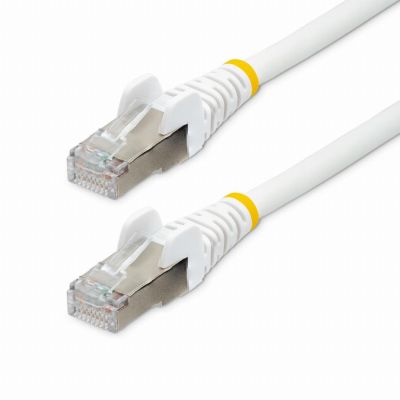 StarTech.com 50cm CAT6a Ethernet Kabel, Wit, Low Smoke Zero Halogen (LSZH), 10GbE 500MHz 100W PoE++ Snagless RJ-45 S/FTP Netwerk Patch Kabel met Trekontlasting, Fluke Tested/ETL