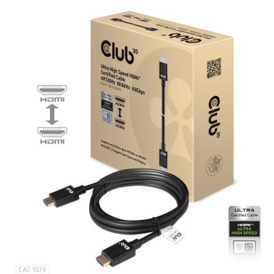 CLUB3D Ultra High Speed HDMI™2.1 gecertificeerde kabel 4K120Hz, 8K60Hz 48Gbps M/V 3 meter