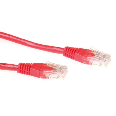 ACT Rode 0,5 meter U/UTP CAT6 patchkabel met RJ45 connectoren