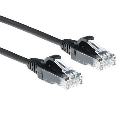 ACT Zwarte 0.5 meter LSZH U/UTP CAT6 datacenter slimline patchkabel snagless met RJ45 connectoren