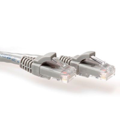 ACT Grijze 3 meter U/UTP CAT6A patchkabel snagless met RJ45 connectoren