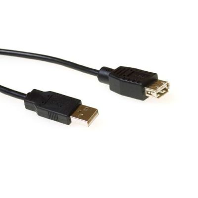 ACT USB 2.0 A male - USB A female zwart 1,80 m