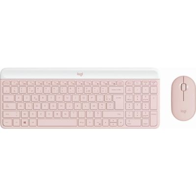 Logitech MK470 Slim Combo toetsenbord Inclusief muis Kantoor RF Draadloos AZERTY Frans Roze