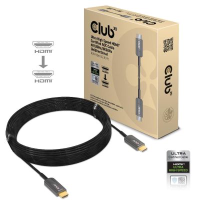 CLUB3D Ultra High Speed ​​HDMI 2.1™ gecertificeerde AOC-kabel 4K120Hz/8K60Hz Unidirectioneel M/M 10 meter