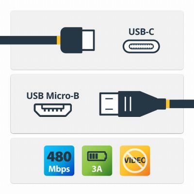 StarTech.com USB-C naar Micro-B kabel - M/M - 2 m - USB 2.0