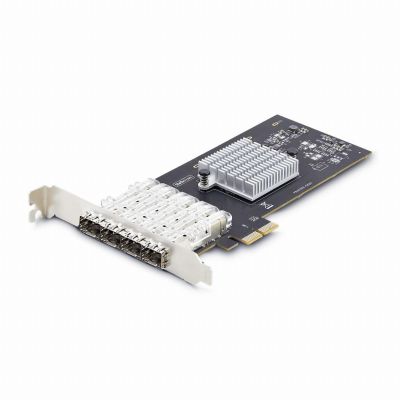 StarTech.com 4-Port GbE SFP Netwerkkaart, PCIe 2.0 x2 (x4, x8, x16 Compatibel), Intel I350-AM4 4x 1GbE Controller, 1000BASE Koper/Glasvezel, Desktop/Server Quad-Port Gigabit Ethernet NIC - Windows & Linux