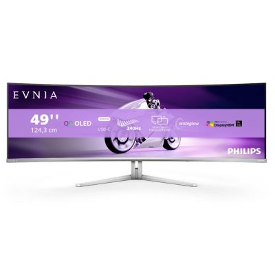 Philips Evnia 8000 49M2C8900/00 computer monitor 124,2 cm (48.9") 5120 x 1440 Pixels Dual QHD QD-OLED Wit