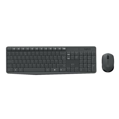 Logitech MK235 toetsenbord Inclusief muis USB QWERTZ Zwitsers Grijs