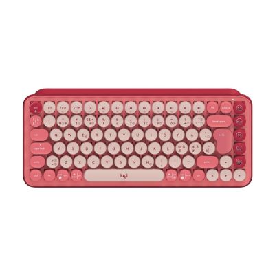 Logitech POP Keys Wireless Mechanical Keyboard With Emoji Keys toetsenbord Universeel RF-draadloos + Bluetooth QWERTY Scandinavisch Bordeaux rood, Roze, Roze