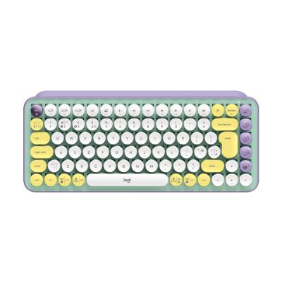 Logitech Pop Keys toetsenbord Universeel RF-draadloos + Bluetooth QWERTY Brits Engels Muntkleur, Violet, Wit, Geel