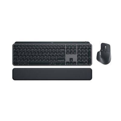 Logitech MX Keys S Combo toetsenbord Inclusief muis Kantoor RF-draadloos + Bluetooth AZERTY Belgisch Grafiet