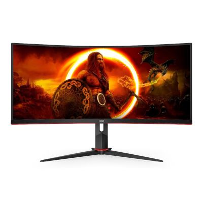 AOC G2 CU34G2XP computer monitor 86,4 cm (34") 3440 x 1440 Pixels UltraWide Quad HD LED Zwart, Rood
