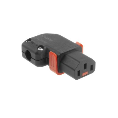 ACT C13 IEC Lock+ herbedraadbaar links of rechts haakse connector zwart, PA130100RBK, 5-Pack