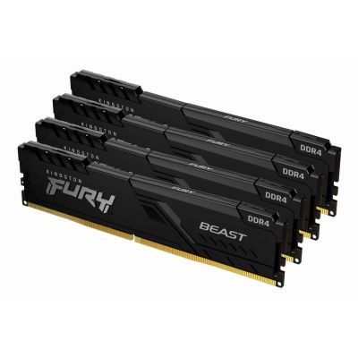 Kingston Technology FURY Beast 64GB 3200MT/s DDR4 CL16 DIMM (Kit van 4) 1Gx8 Black