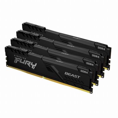 Kingston Technology FURY Beast 32GB 3200MT/s DDR4 CL16 DIMM (Kit van 4) Black