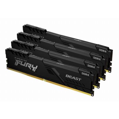 Kingston Technology FURY Beast 128GB 3600MT/s DDR4 CL18 DIMM (Kit van 4) Black